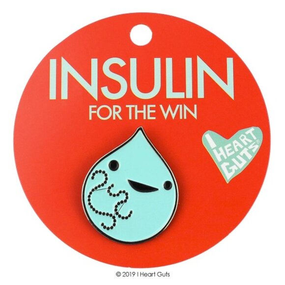 I Heart Guts Diabetes Awareness Brooch Science Medical Doctor Kawaii Gift - Picture 1 of 4